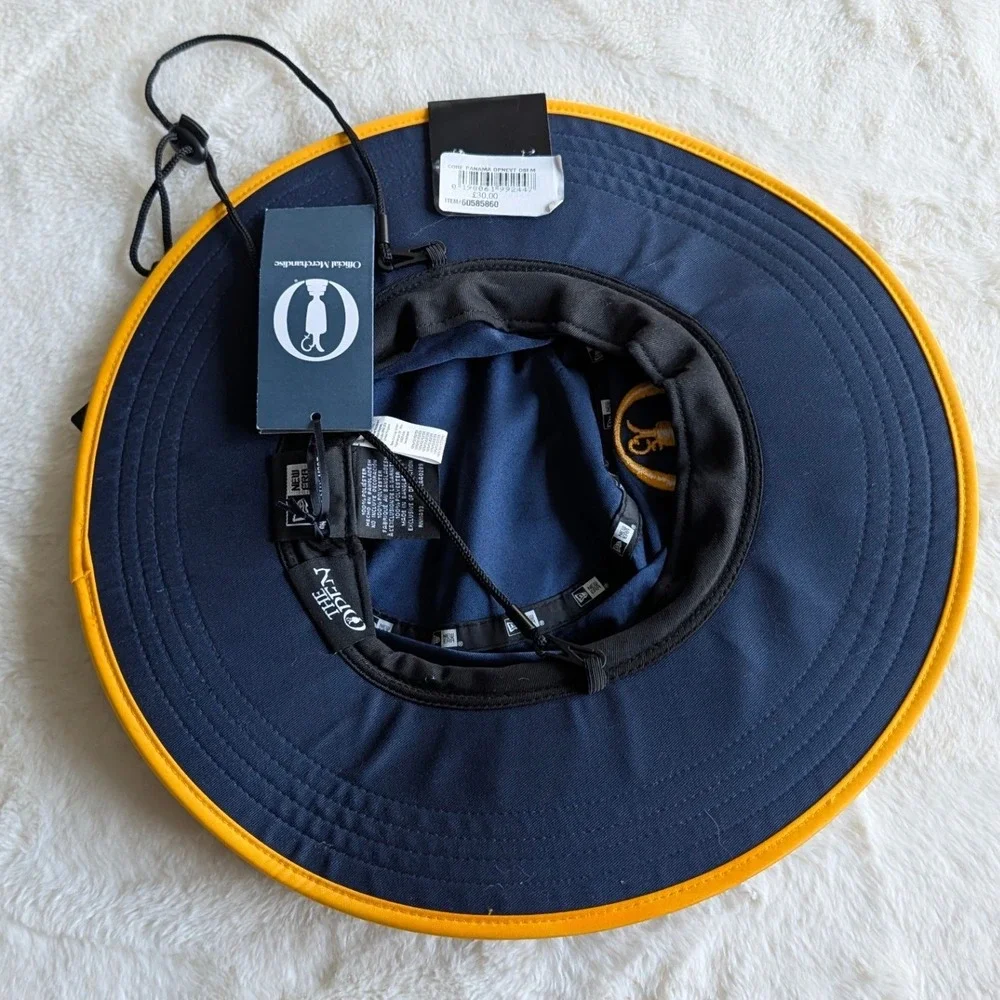 The Open Championship New Era Golf Sun Hat Navy Blue Yellow OneSize NWT